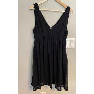 American Eagle Dress Womens Size 6 V Neck Black Sheer Polyester